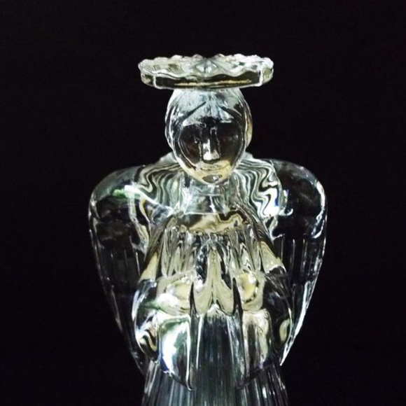 Praying Angel Crystal Glass Candle Holders - Picture 2 of 6